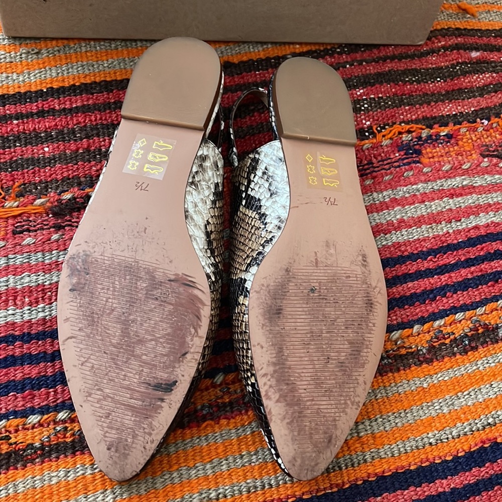 Women Modern Madewell Margo Slingbacks Snake Print Leather Mules Slide Shoes 7.5 - Picture 4 of 6